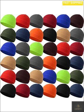 Fleece Beanie Hats 36 Pc Warm Winter Skull Caps Unisex Cuffed